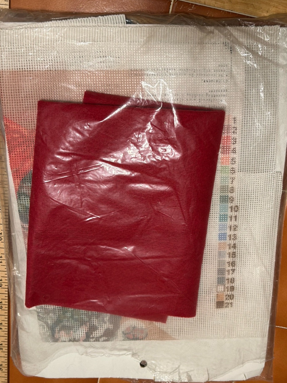 1993 Bucilla Christmas Kitty Needlepoint Stocking #60714 Cat 18” Open Package - Picture 5 of 10